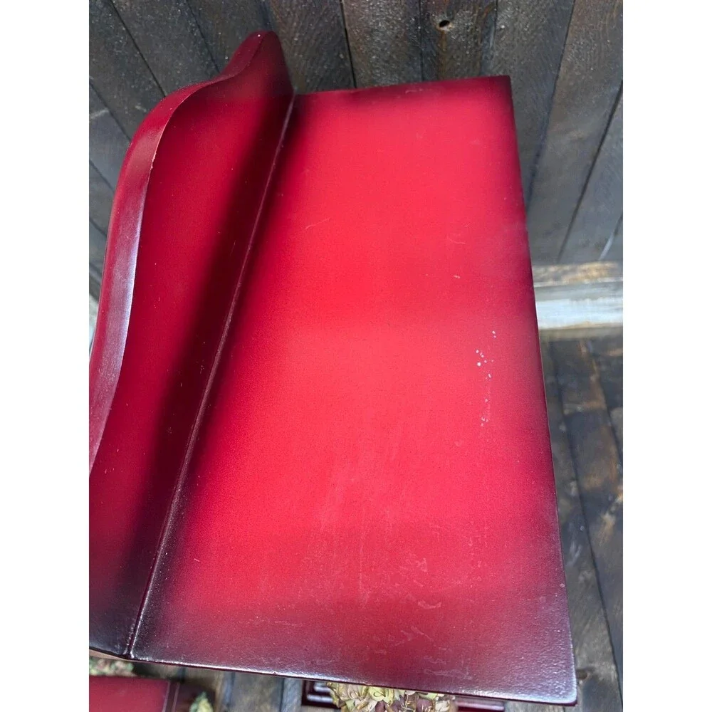 Set 2 Red Wood 4 Drawer Jewelry Chest With Resin Flowers And Trinket Photo Box